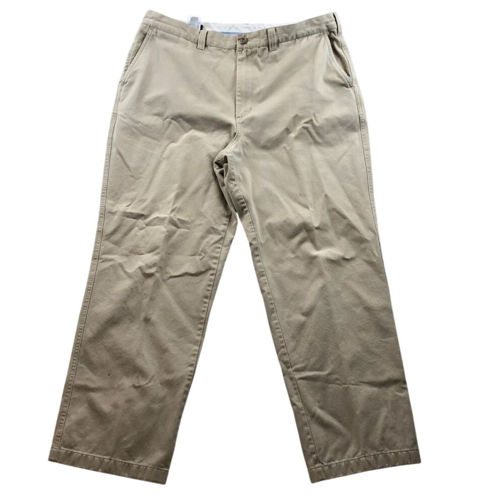 Lands' End Men's Pants Size 38 Khaki Chino Casual Classic Straight Leg Travel